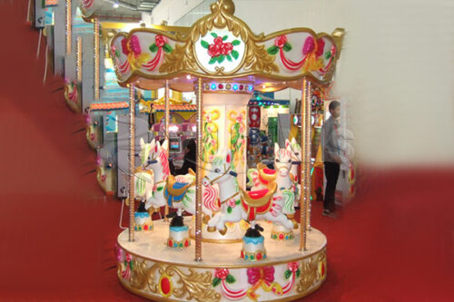 6 horse vintage merry go round