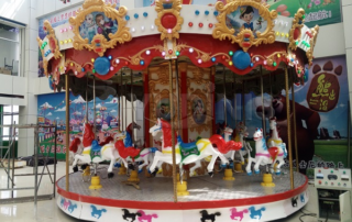 16-seat carousel ride in amusement park