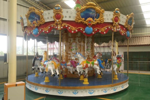 antique carousel in Dinis factory 12 seater