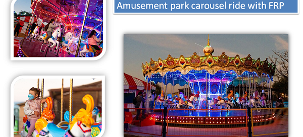 Dinis amusement park carousel ride with FRP