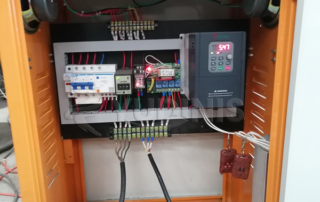 mall carousel ride control cabinet and electricity lines