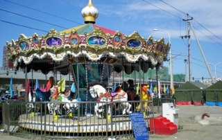 vintage merry go round ride in fairground