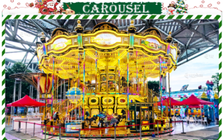 shopping mall Christmas themed double decker carousel