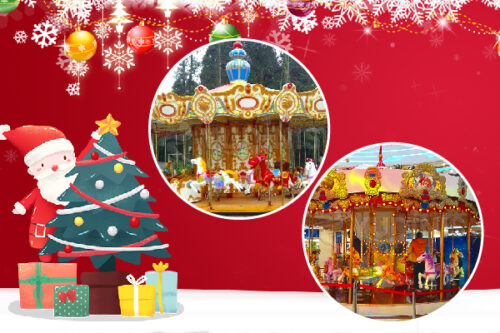 indoor and outdoor Christmas ride carousel